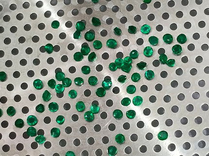 1.32ct Calibrated Panjshir Emerald Lot mm sizes Bright Spring Green Round Cut Loose Gemstones