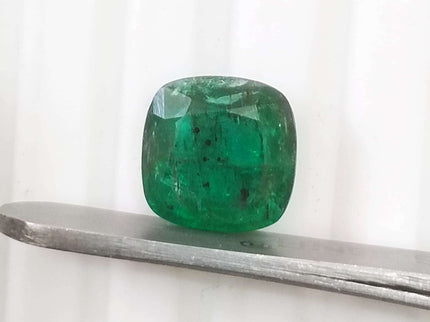 3.38ct Certified Zambian Emerald, Deep Vivid Green Gemstone.