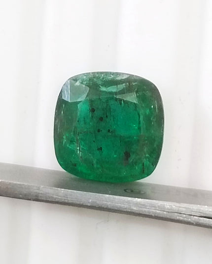 GSI Certified 3.38ct Deep Vivid Green Natural Emerald Minor Oiled Loose Gemstone