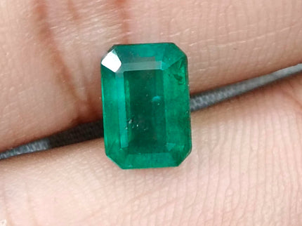 2.08ct Zambian Emerald, Natural Certified Deep Green Octagon Cut Gemstone