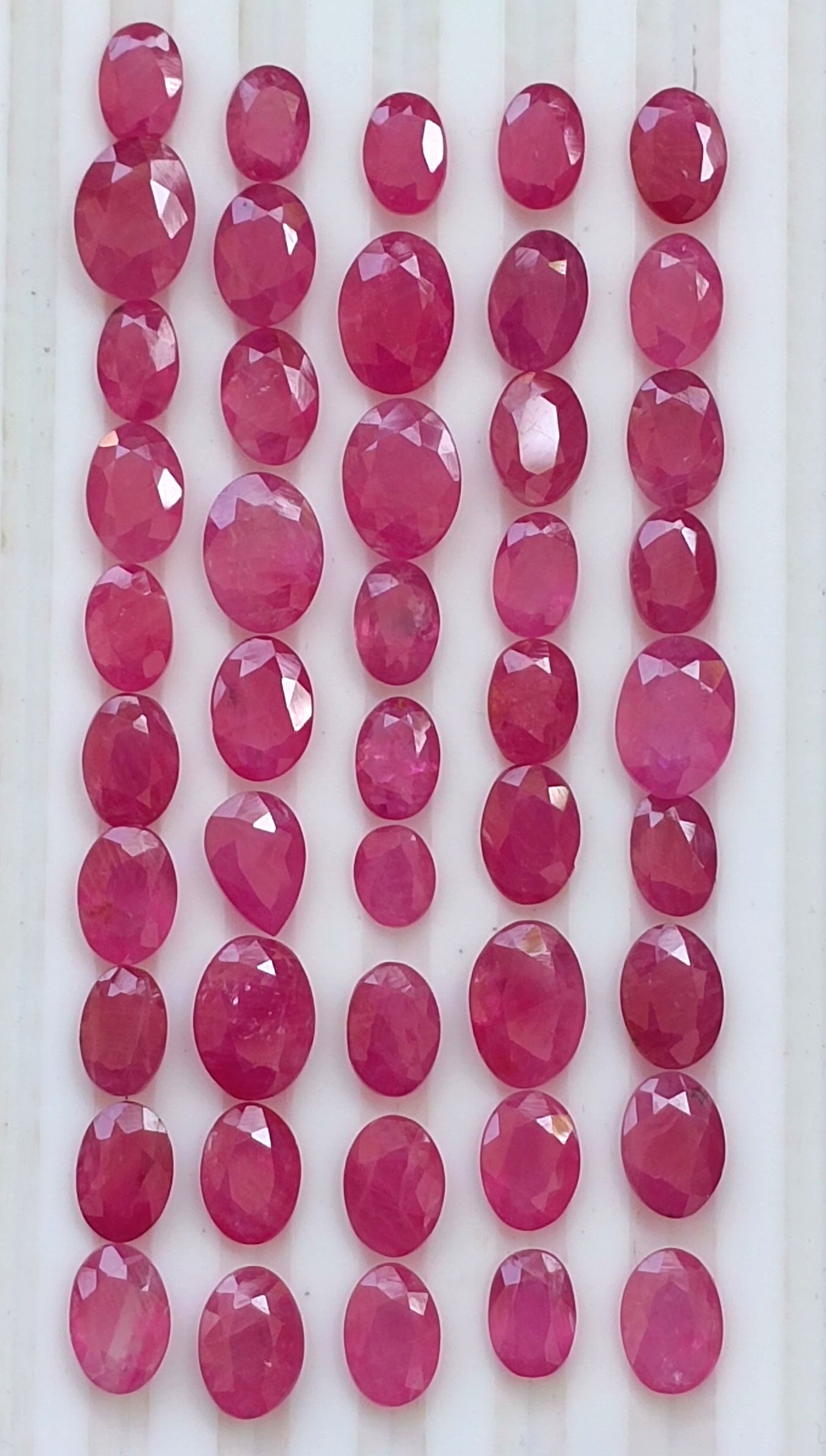 38.03ct African Ruby Lot, Natural Earth Mined Gemstones - SMSGEMS 