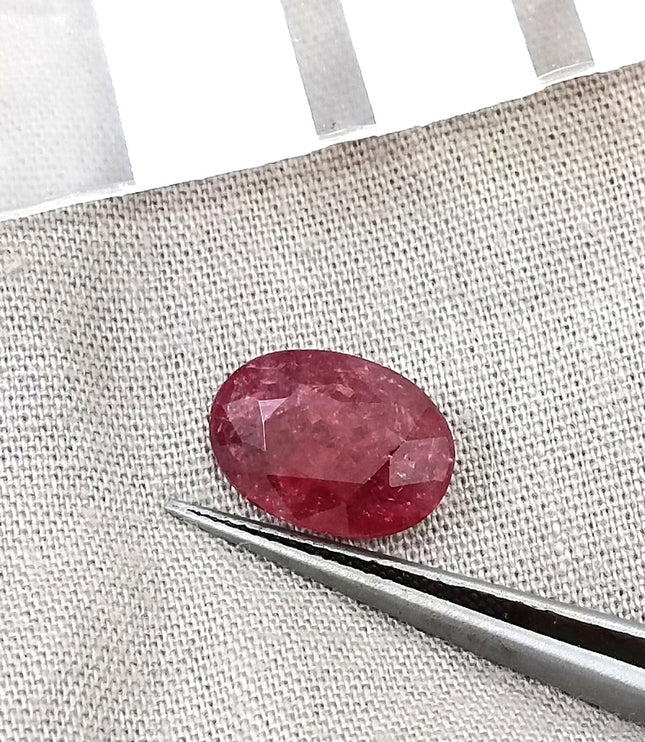 3.29ct Untreated Natural Mozambique Ruby Rasberry Red SGL Certified Oval Loose Gemstone