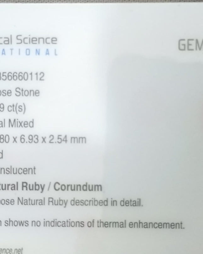 GSI Certified 1.99ct Mozambique Ruby, Natural Untreated Gemstone