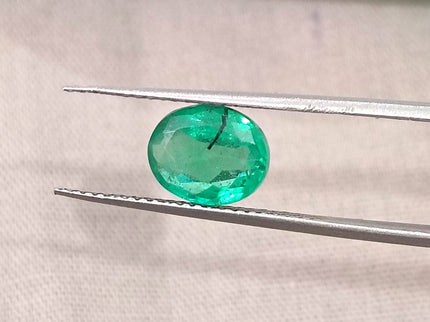 1.64ct Emerald Natural Zambia Vivid Medium Deep Green Oval Gemstone