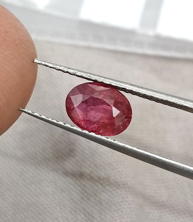 1.11ct Unheated Natural Ruby SGL Certified Mozambique Rasberry Red Oval Loose Gemstone