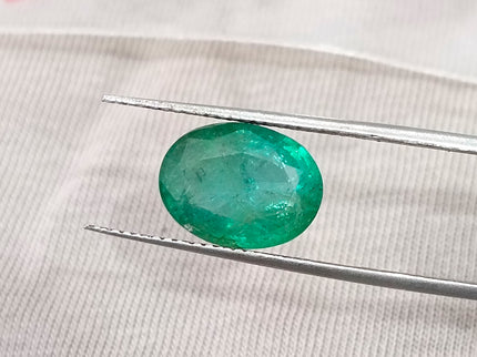 Natural Emerald 3.82ct Certified Zambian Medium Green Oval Cut Loose Stone