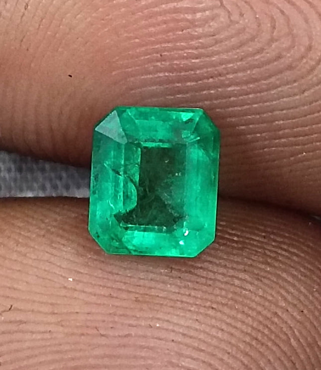 Panjshir Emerald 1.07ct Natural Certified Neon Green Emerald Cut Loose Gemstones