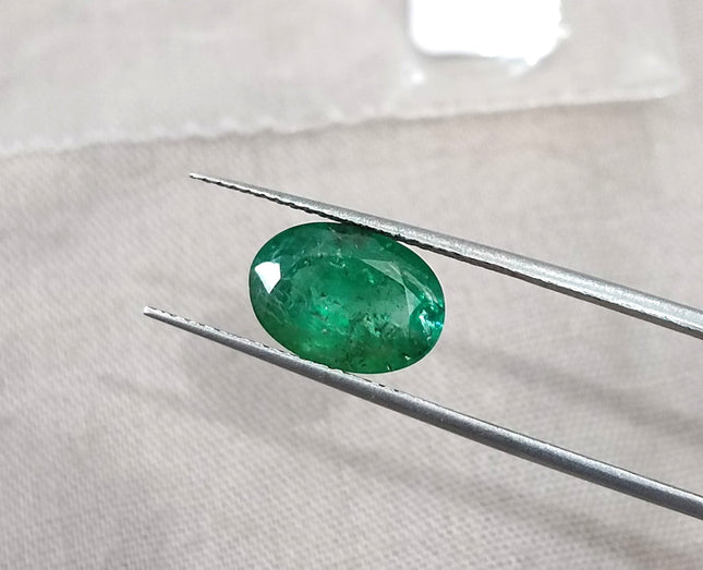 2.37ct Emerald Natural Deep Pure Green SGL Certified Oval Cut Gemstone