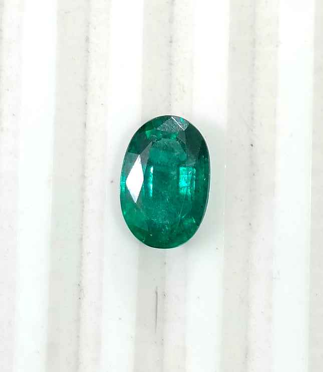 Certified 3.33ct Deep Green Zambian Emerald