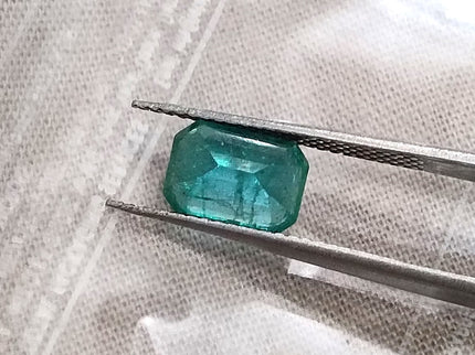 Natural Zambian Emerald 1.40ct SGL Certified Medium Bluish Green Octagon Cut Minor Oil Loose Gemstone