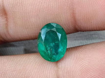 Natural Emerald 3.82ct Certified Zambian Medium Green Oval Cut Loose Stone