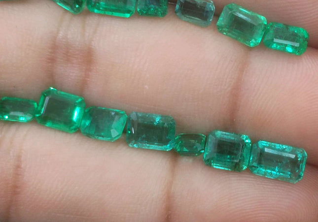 20.64ct Medium to Vivid Green Zambian Emerald Parcel Minor Oiled Loose Gemstones
