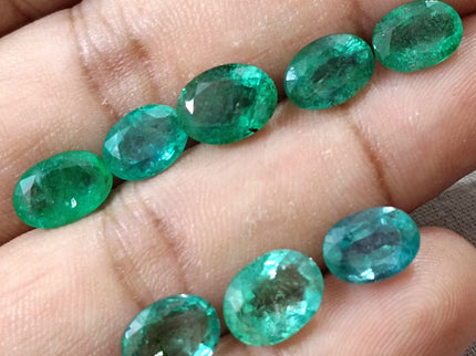 17.00ct Emerald Parcel Natural Medium Green Oval Cut Loose Gemstones
