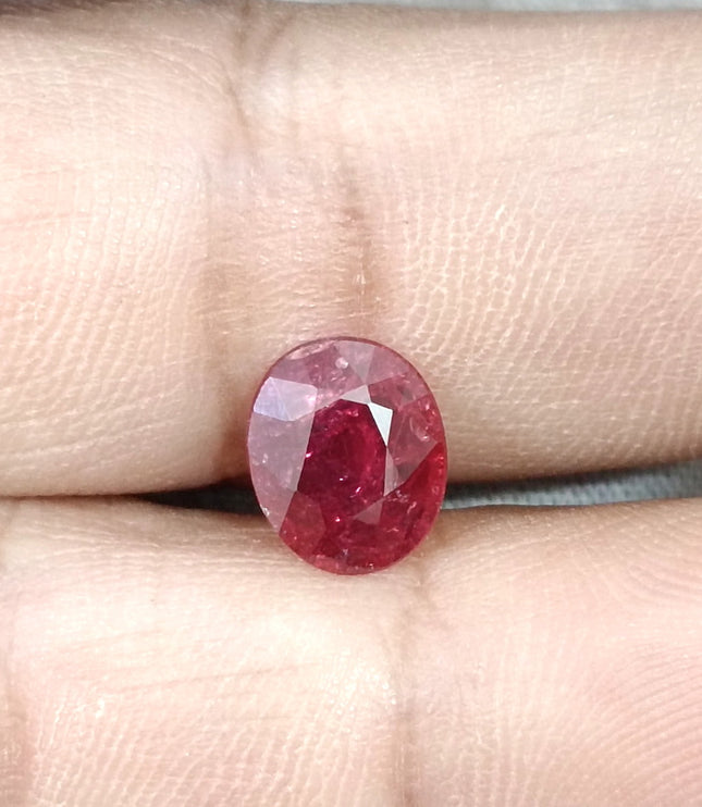 1.89ct Unheated Natural Ruby Crimson Red SGL Certified Oval Loose Gemstone