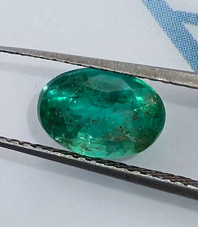 Certified 1.34ct Natural Zambian Emerald.