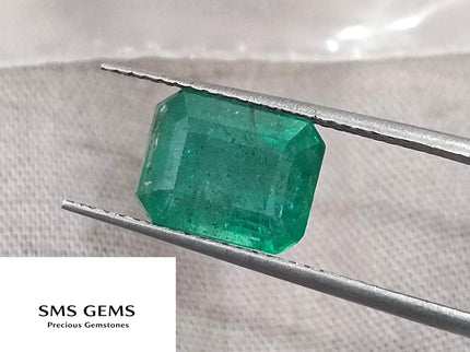 Zambian Emerald 3.05ct Natural Medium Deep Green Certified Octagon Cut Gemstone
