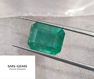 Zambian Emerald 3.05ct Natural Medium Deep Green Certified Octagon Cut Gemstone