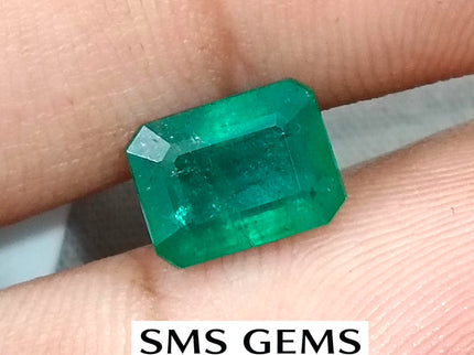 2.20ct Natural Emerald GSI Certified Deep Green Octagon Cut Loose Gemstone