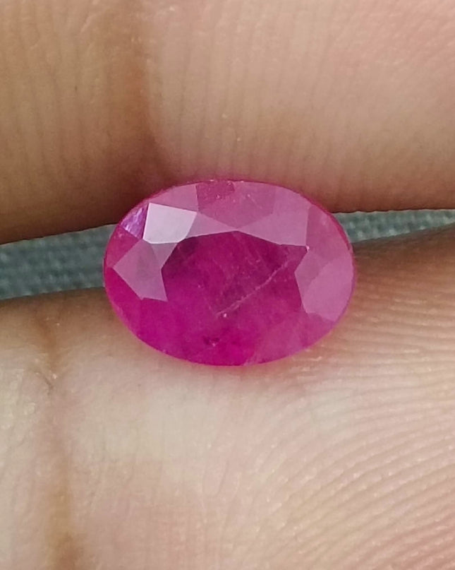 GSI Certified 1.54ct Mozambique Ruby, Natural Untreated Gemstone