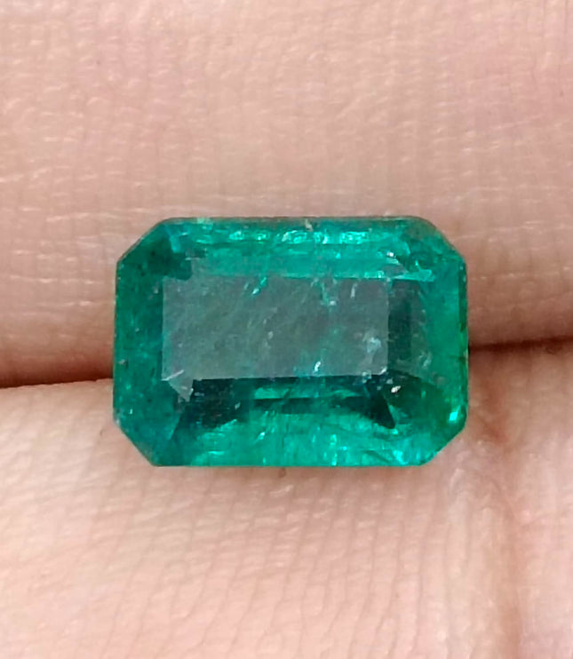 Zambian Emerald 2.19ct Deep Forest Green Octagon Cut Certified Natural Loose Gemstone
