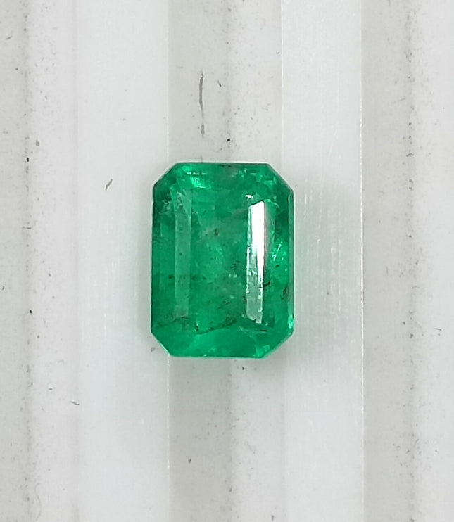 Panjshir Emerald 1.32ct Natural Certified Bright Neon Green Emerald Cut Loose Stone