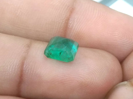 Zambian Emerald 2.67ct Certified Natural Medium Deep Green Octagon Cut Minor Oiled Loose Gemstone