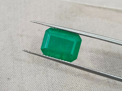 Natural Zambian Emerald 3.13ct Certified Medium Green Octagon Cut Loose Gemstone