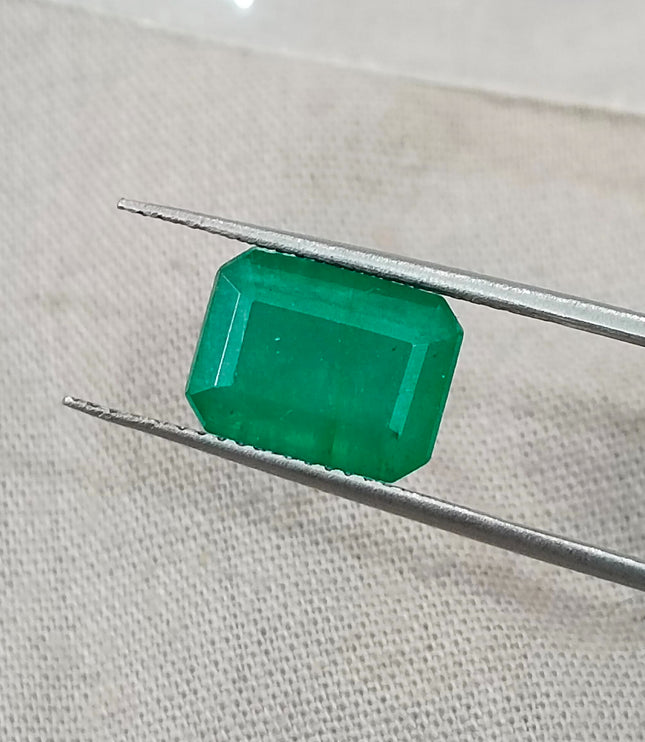 Natural Zambian Emerald 3.13ct Certified Medium Green Octagon Cut Loose Gemstone
