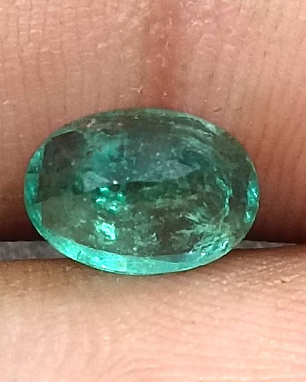 GSI Certified 1.34ct Deep Green Zambian Emerald Minor Oiled Loose Gemstone