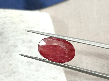 2.60ct Untreated Mozambique Ruby SGL Certified Rasberry Red Oval Cut Gemstone