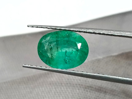 Zambian Emerald 1.82ct Certified Natural Medium Sea Green Oval Cut Loose Gemstone