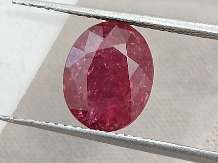 2.39ct Untreated Natural Ruby SGL Certified Mozambique Deep Cherry Red Oval Cut Gemstone