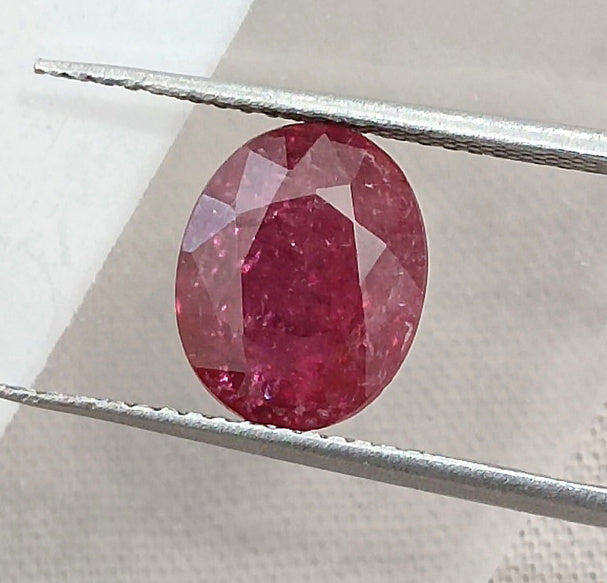 2.39ct Untreated Natural Ruby SGL Certified Mozambique Deep Cherry Red Oval Cut Gemstone