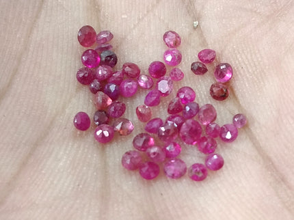 Untreated 3.24ct Red Ruby Parcel Round Cut Loose Gemstones