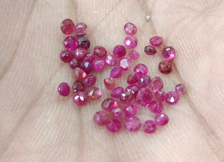 Untreated 3.24ct Red Ruby Parcel Round Cut Loose Gemstones