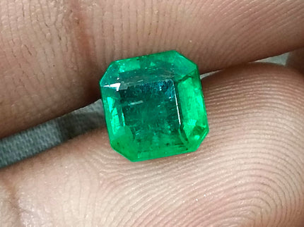 Panjshir Emerald 2.08ct Certified Natural Medium Green Octagon Cut Loose Gemstone