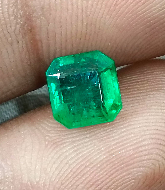 Panjshir Emerald 2.08ct Certified Natural Medium Green Octagon Cut Loose Gemstone