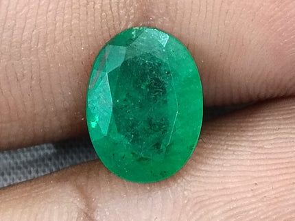 Grass Green Zambian Emerald 3.00ct Natural Certified Oval Cut Loose Gemstone