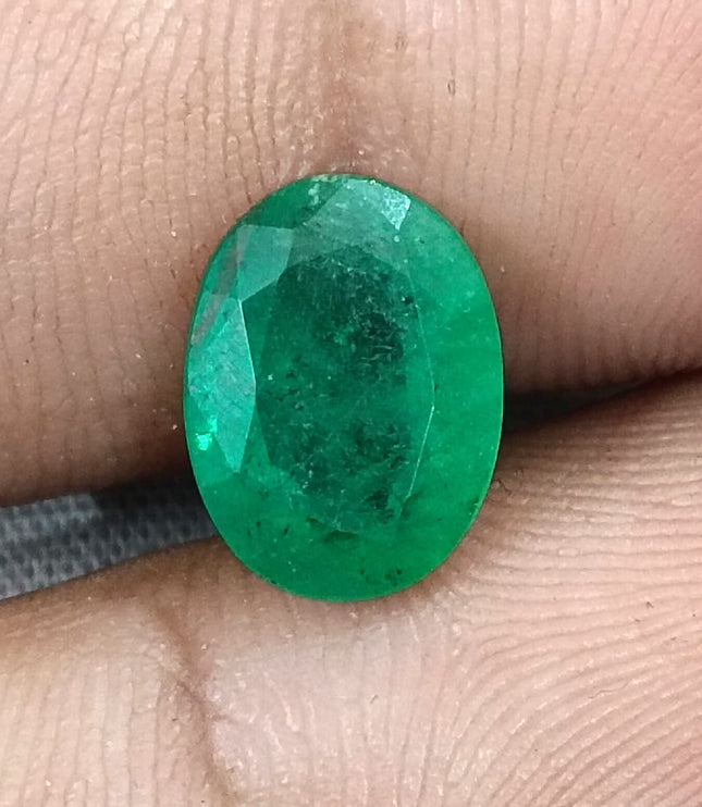 Grass Green Zambian Emerald 3.00ct Natural Certified Oval Cut Loose Gemstone
