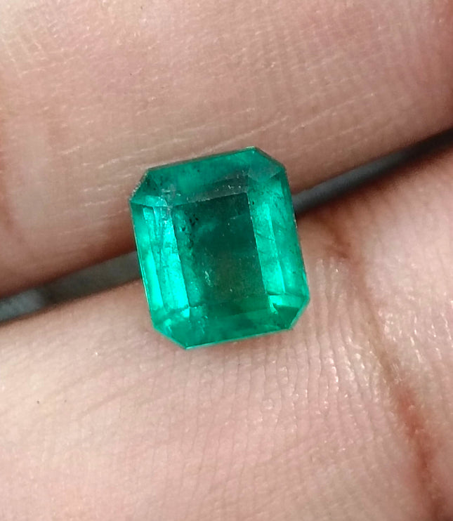 2.37ct Zambian Emerald, Certified Natural Medium Green Octagon Cut Gemstone