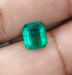 2.37ct Zambian Emerald, Certified Natural Medium Green Octagon Cut Gemstone