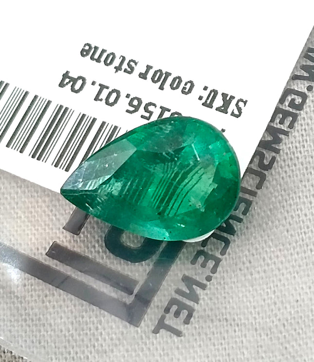 Zambian Emerald 4.83ct Natural Certified Medium Deep Forest Green Pear Cut Loose Gemstone