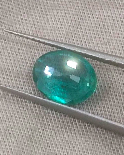 1.70ct GSI Certified Medium Deep Green Zambian Emerald Minor Oiled Loose Gemstone