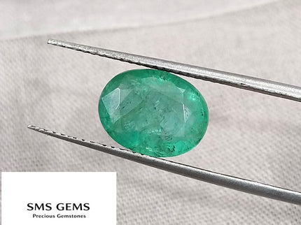 SALE! Natural Emerald 2.76ct Certified Oval Cut Medium Light Green Loose Gemstone