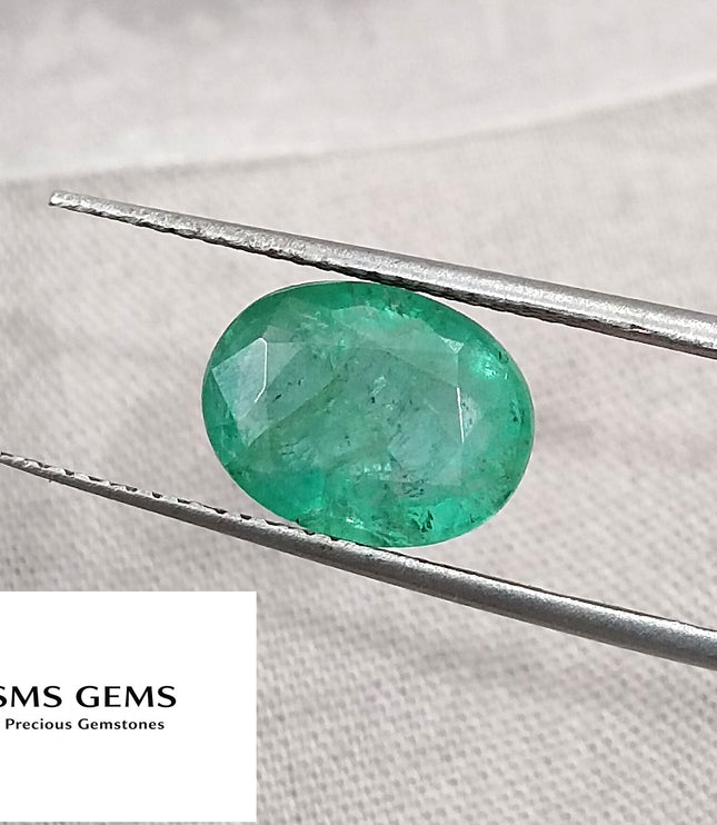 SALE! Natural Emerald 2.76ct Certified Oval Cut Medium Light Green Loose Gemstone