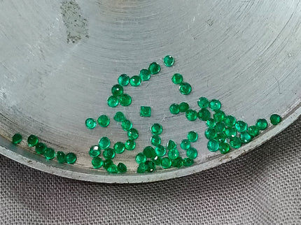 1.32ct Calibrated Panjshir Emerald Lot mm sizes Bright Spring Green Round Cut Loose Gemstones