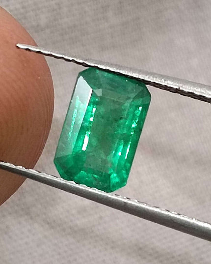 GSI Certified 1.35ct Deep Green Panjshir Emerald Minor Oiled Loose Gemstone
