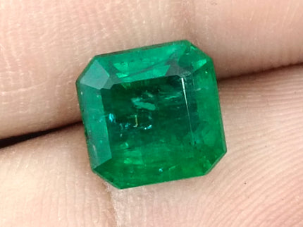 4.78ct Exceptional Top Vivid Green Zambian Emerald, Certified Natural Octagon Cut Loose Gemstone