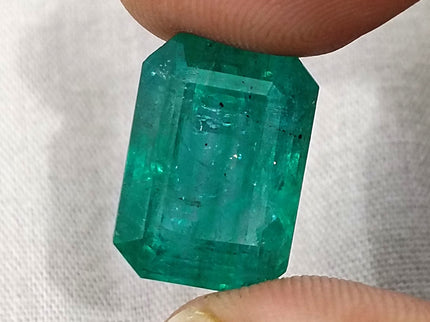 Natural Emerald 13.86ct Zambia Deep Green Octagon Cut Gemstone