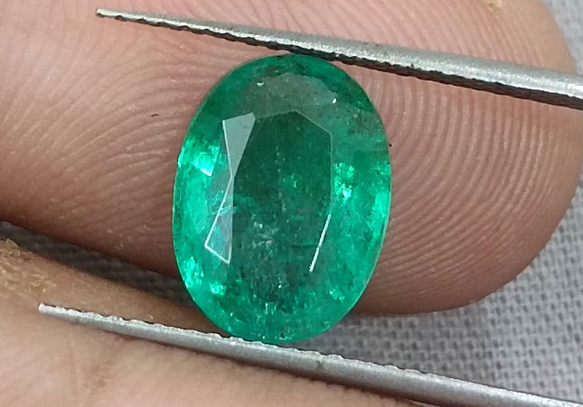 GSI Certified 2.68ct Water Green Emerald, Natural earth mined Gemstone